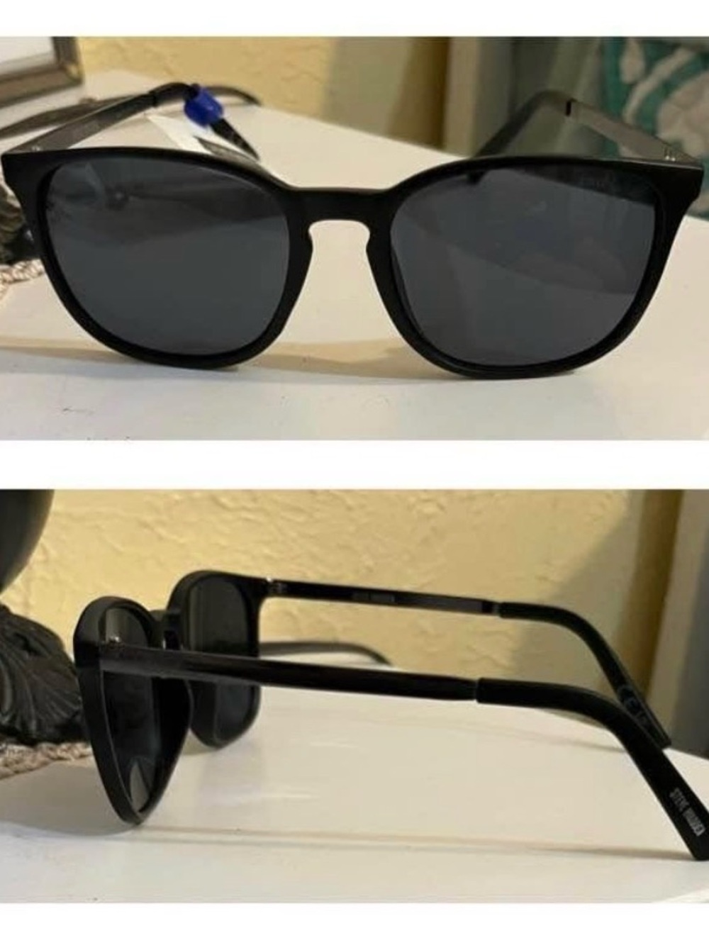 Steve Madden Black Sunglasses with Dark Lenses unisex